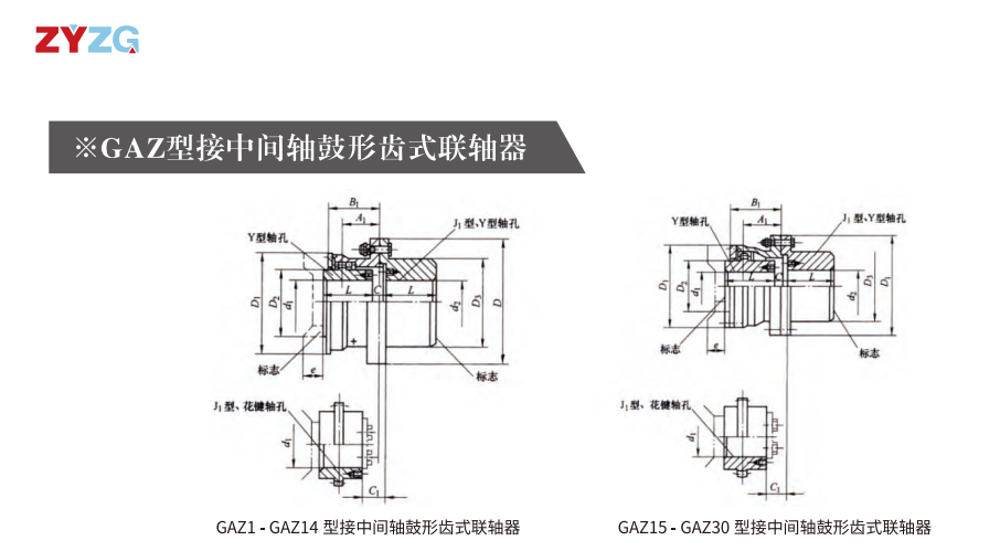 GAZ  型接中間軸鼓形齒式聯軸器